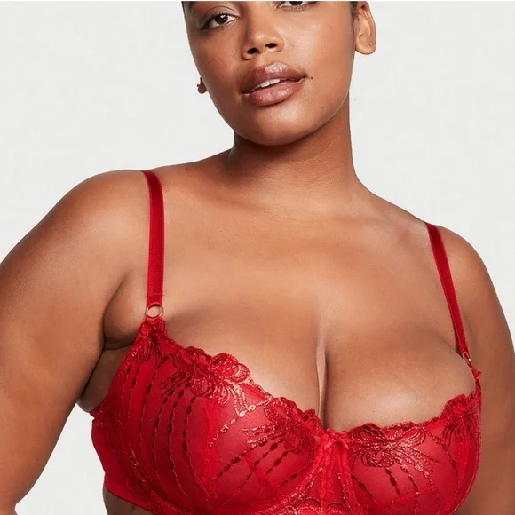 Victoria’s Secret Wicked Unlined Bow Embroidery Balconette Bra and Panty Set 36C - Picture 3 of 16